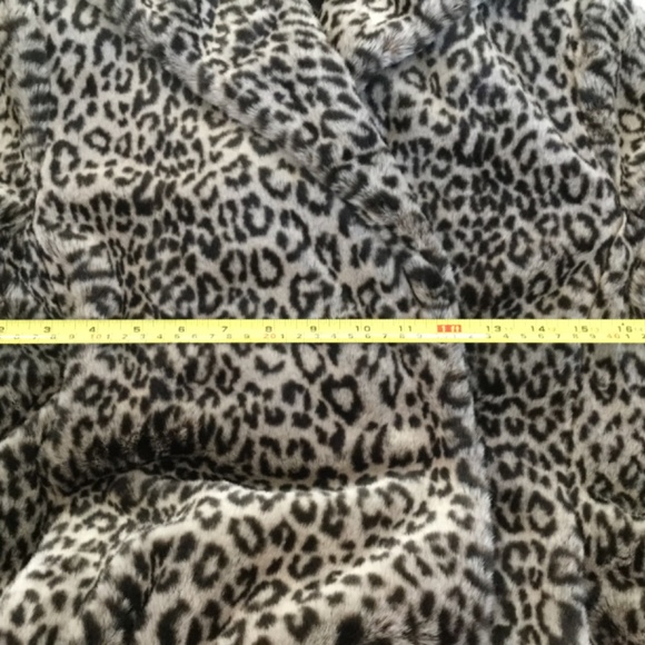 Calvin Klein brown leopard winter holiday faux fur wrap coat XS - Picture 3 of 8